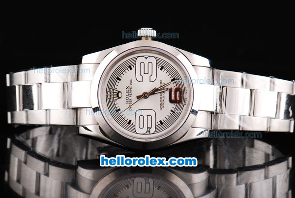 Rolex Air-King Oyster Perpetual Swiss ETA 2836 Automatic Movement Silver Case with White Dial and SS Strap - Click Image to Close